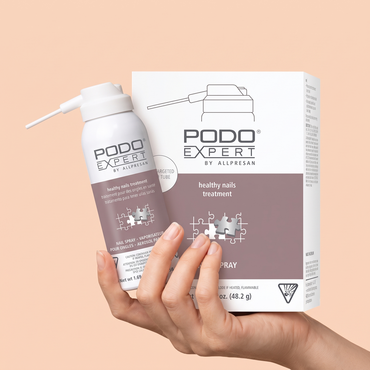 PodoExpert Healthy Nails held in hand