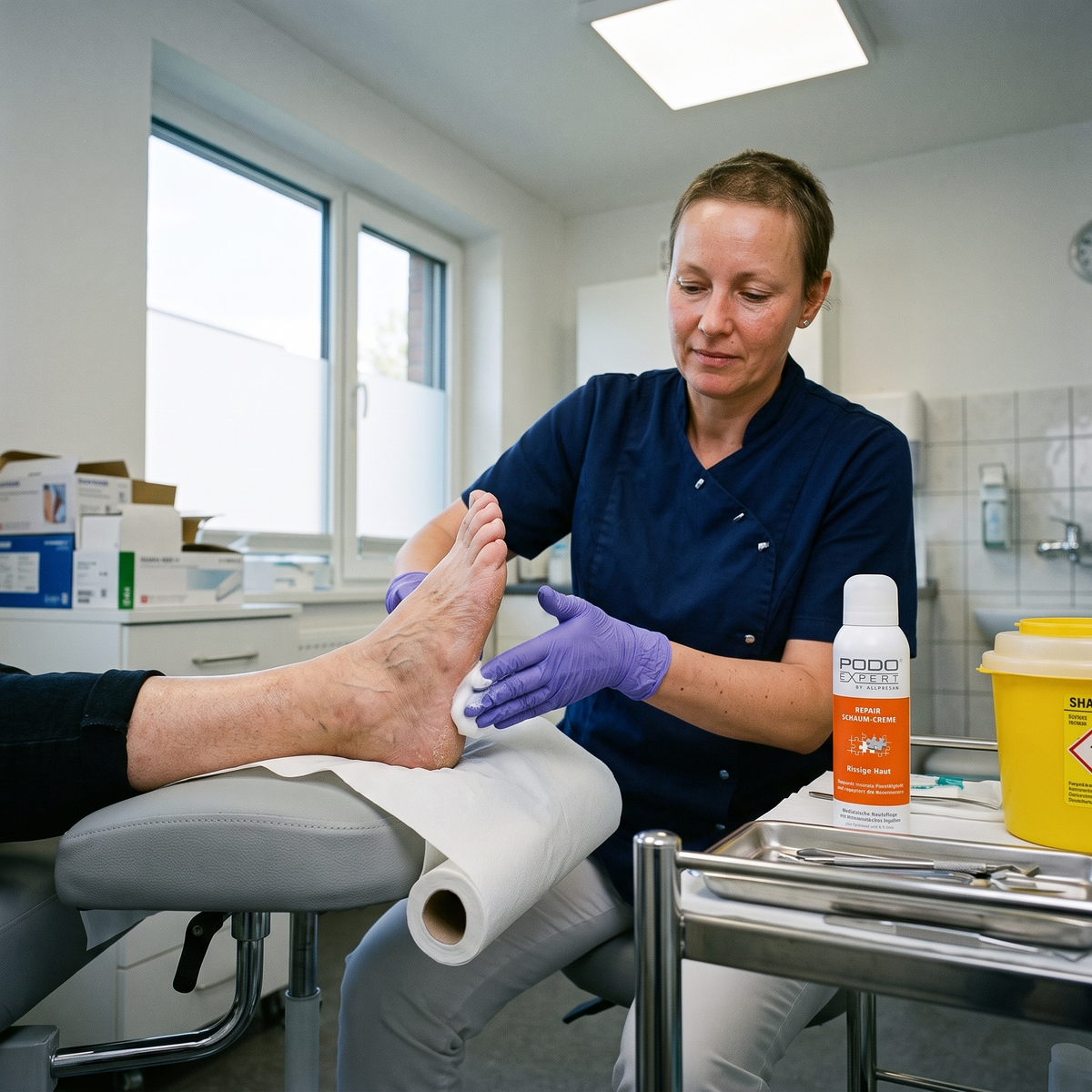 PodoExpert Cracked Skin in use at a podiatry clinic