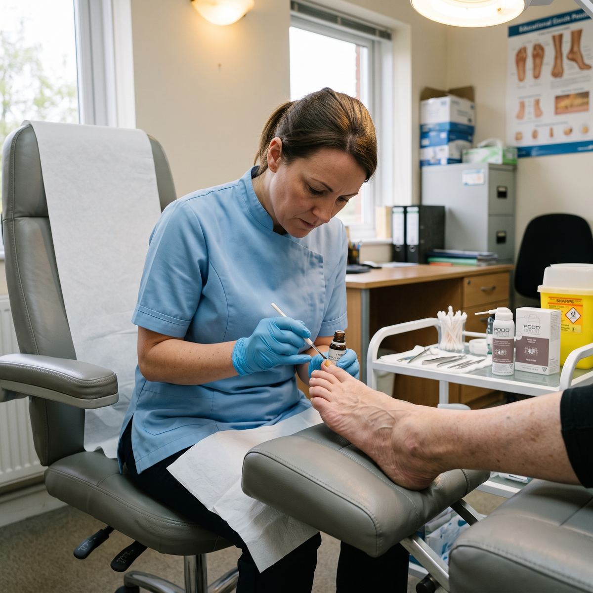 PodoExpert Healthy Nails in use at a podiatry clinic