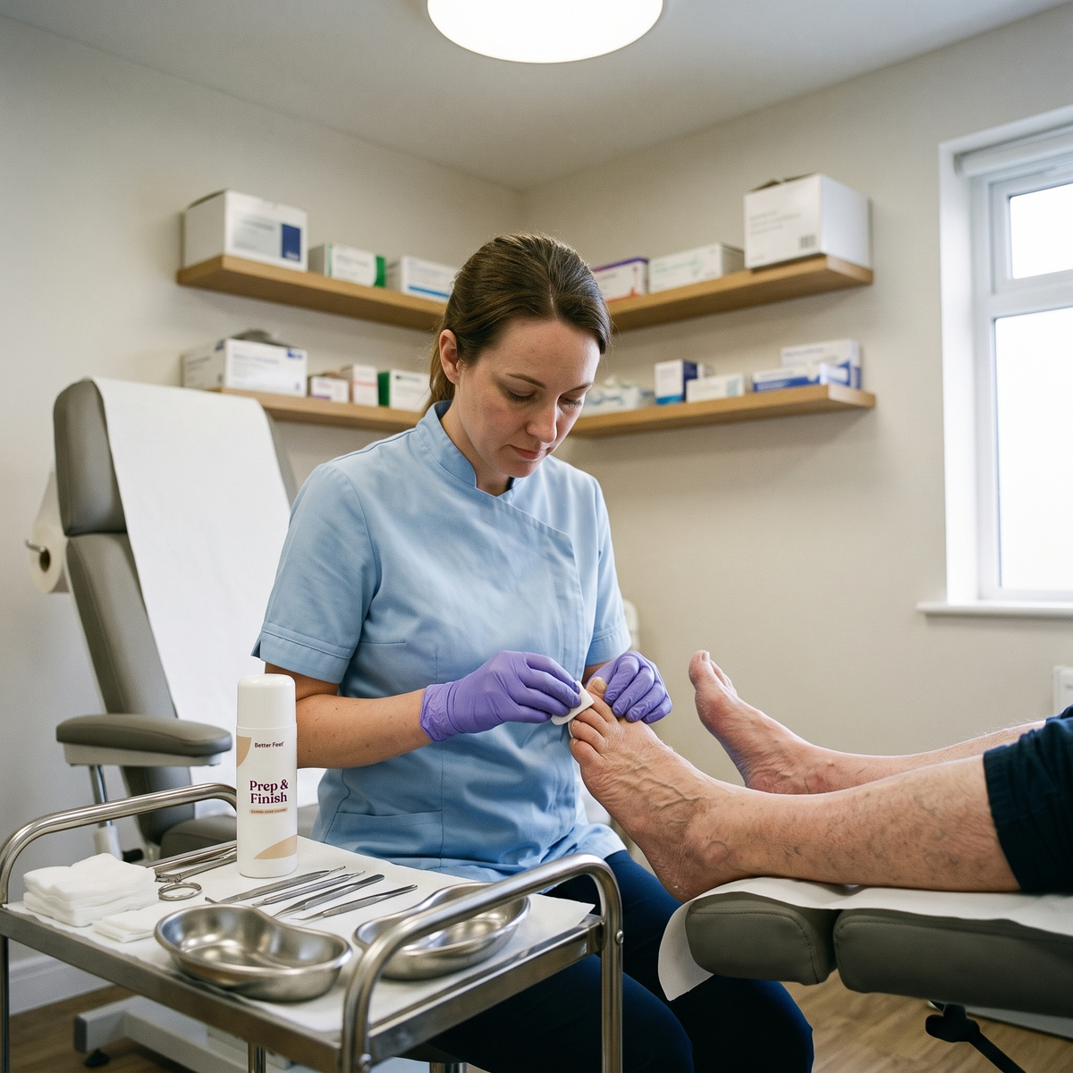 Prep & Finish in use at a podiatry clinic