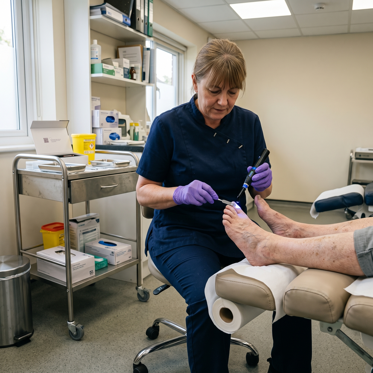 Better Feet® Blue Light Set - BFBN-003 in use at a podiatry clinic