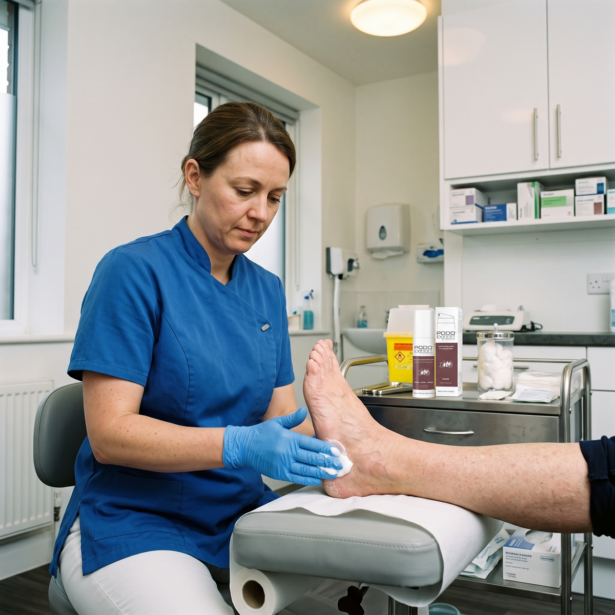 PodoExpert Cracked Heels in use at a podiatry clinic