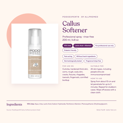PodoExpert Callus Softener — ingredients & product facts